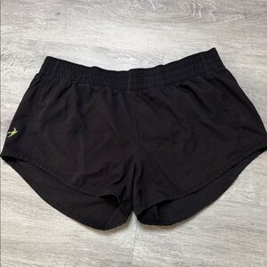 oiselle Black Women's Athletic Shorts with Lime Accent